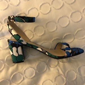 Unisa | blue green floral block heel